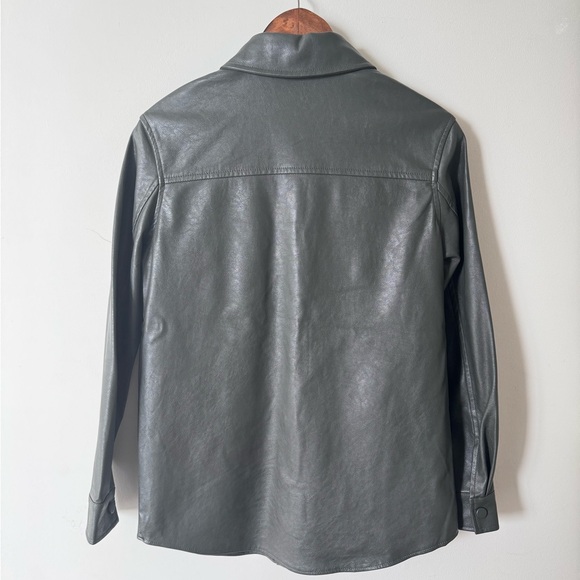 Green Faux Leather Shirt Jacket with velvet interior. Size XS. Dynamite. - Picture 2 of 6